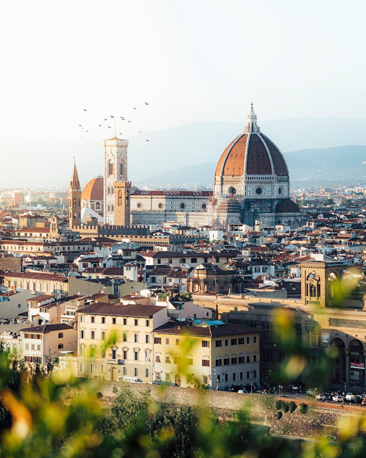 Panoramic View Of Florence With The Santa Maria Del Fiore Cathedral In The Center 