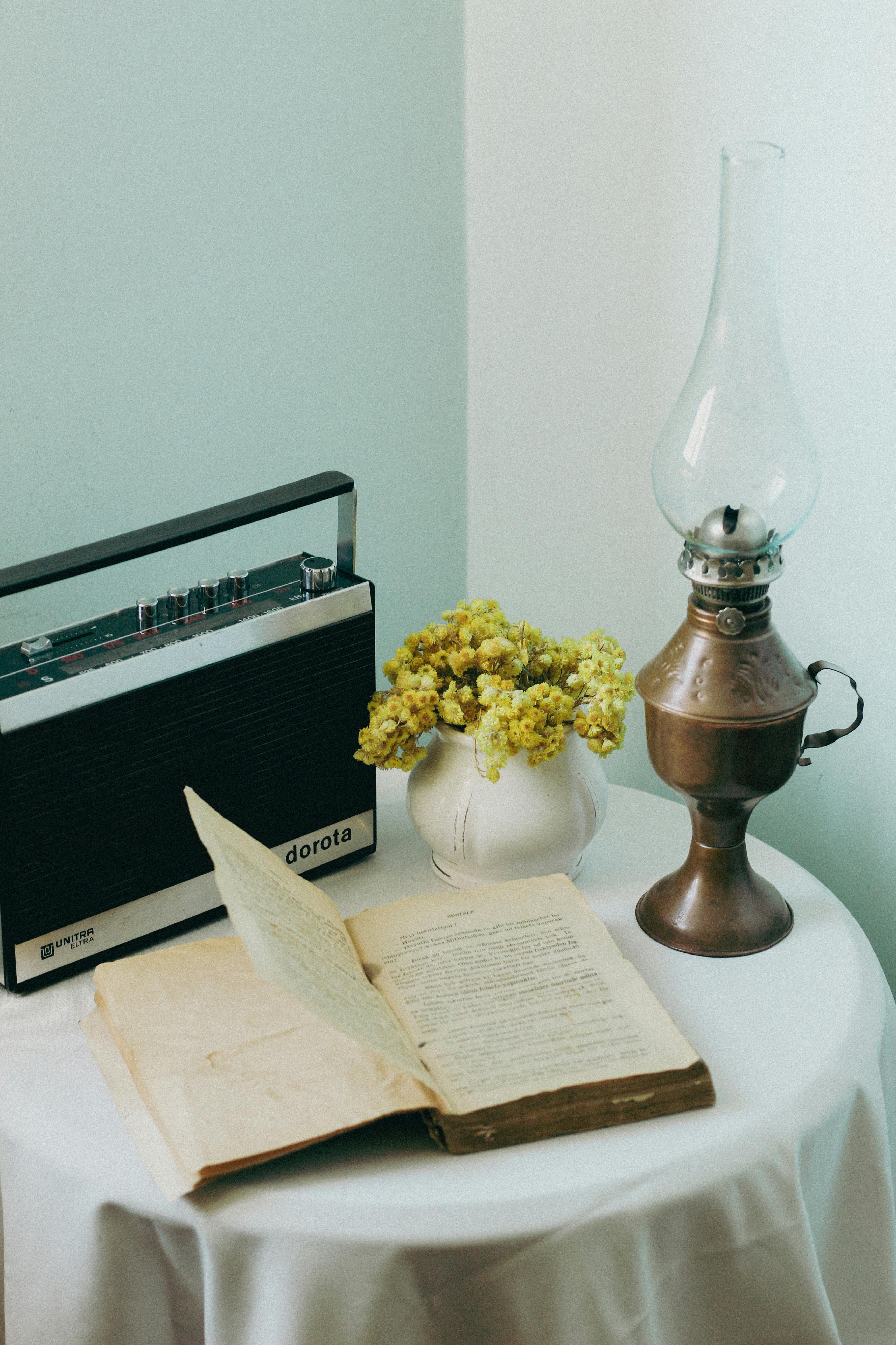 a table with antique items