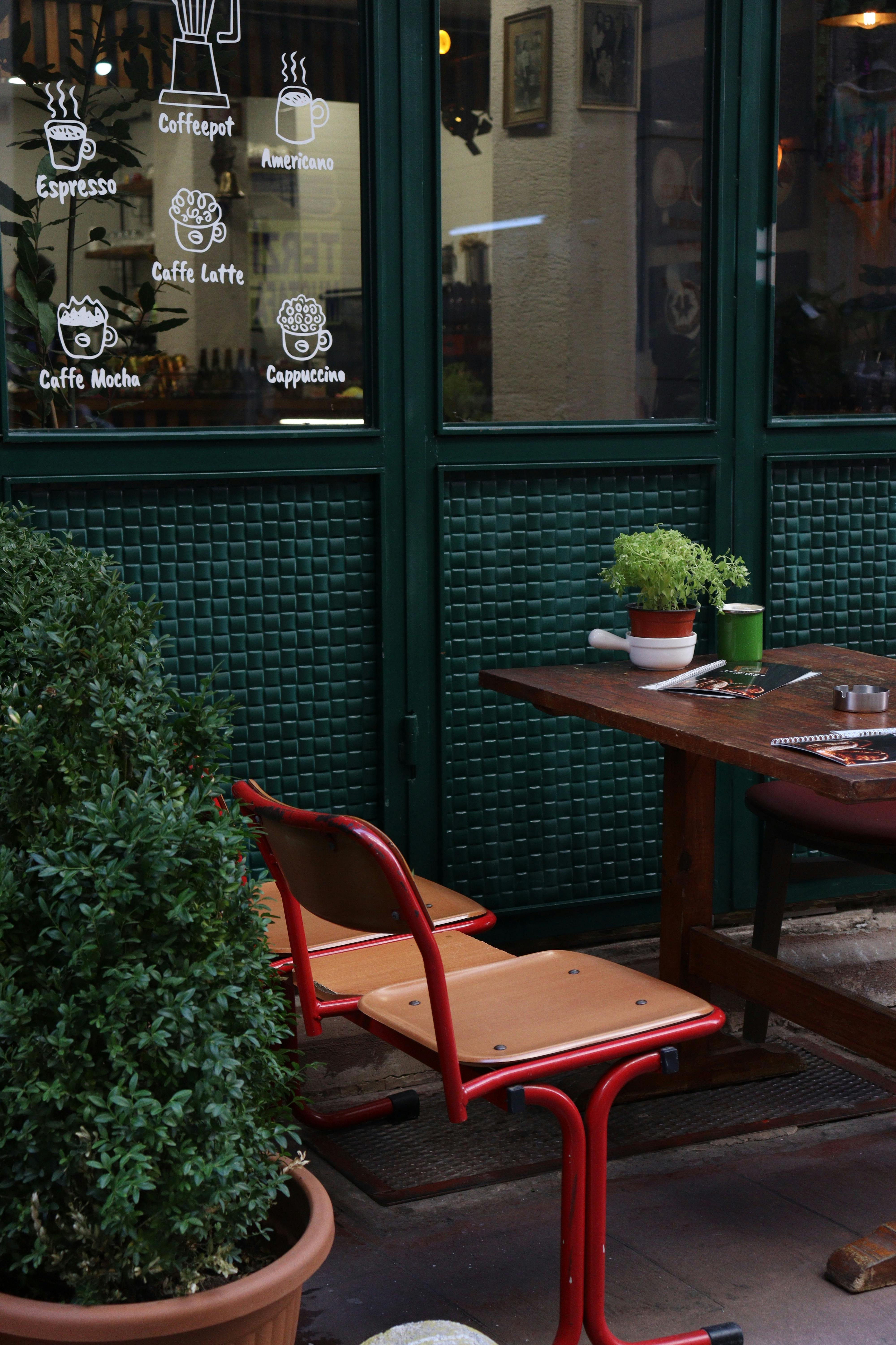 Cafe store window table