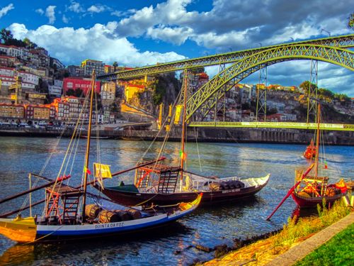 Free Vila Nova de Gaia - barques - Portugal  Stock Photo