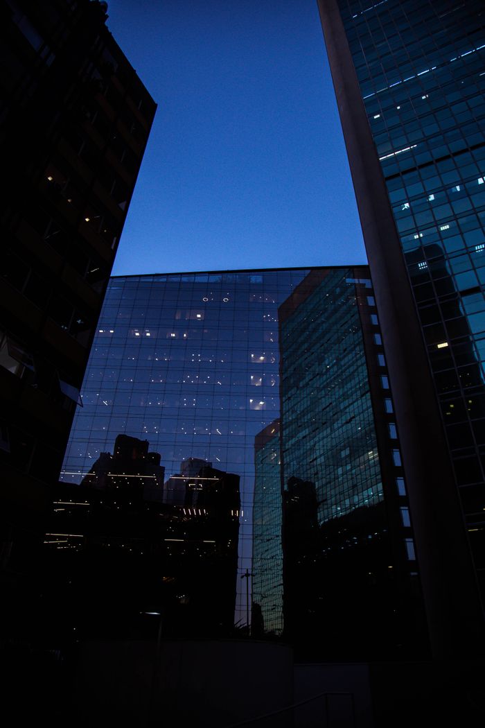 Glass towers at blue hour — Wallace Chuck on Pexels
