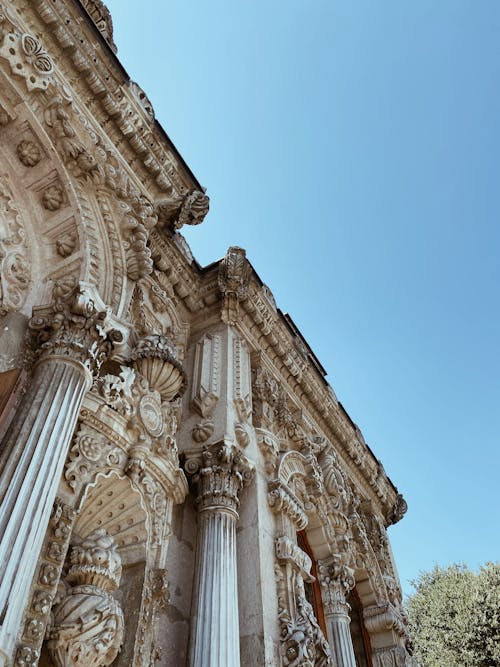 Columns and Ornamented Building Facade