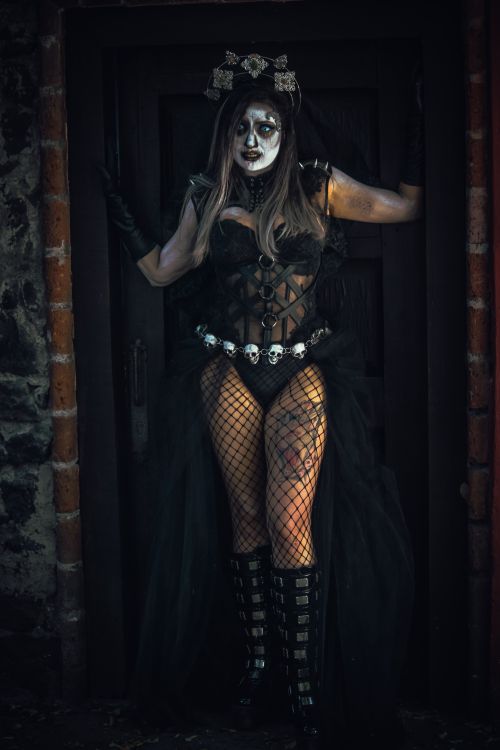 Free A woman in elaborate Catrina costume celebrating Día de Muertos in Mexico City. Stock Photo