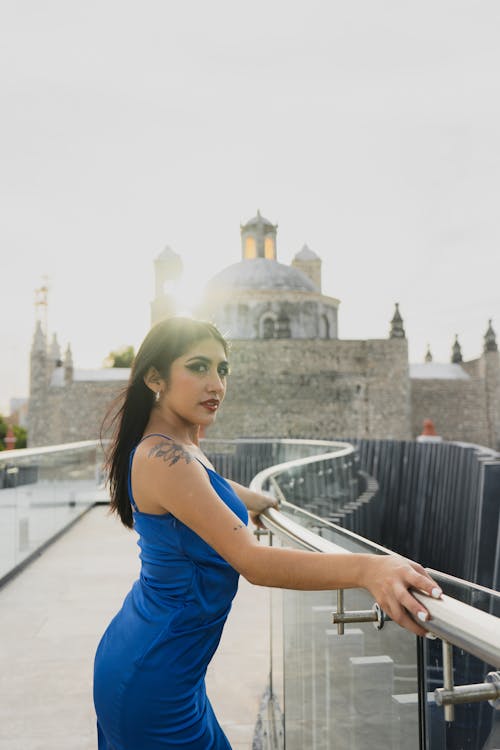 Woman in Blue Dress