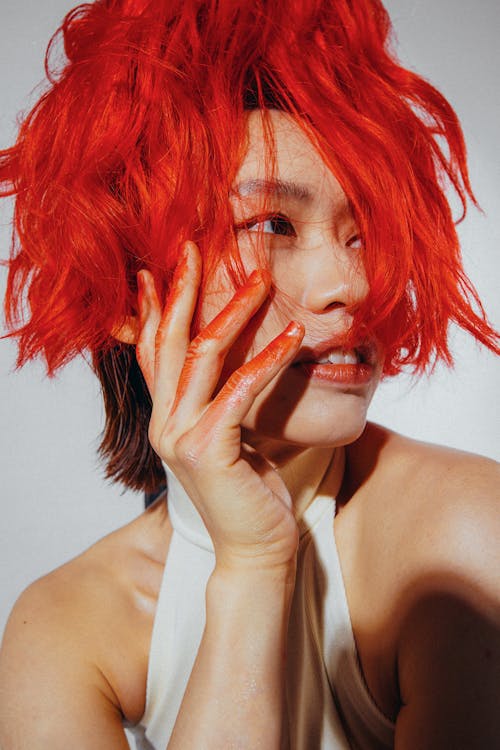 Immagine gratuita di capelli rossi, donna, donna asiatica
