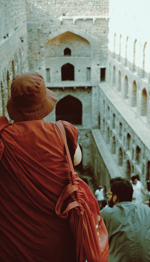 People in a Historical Building in Delhi