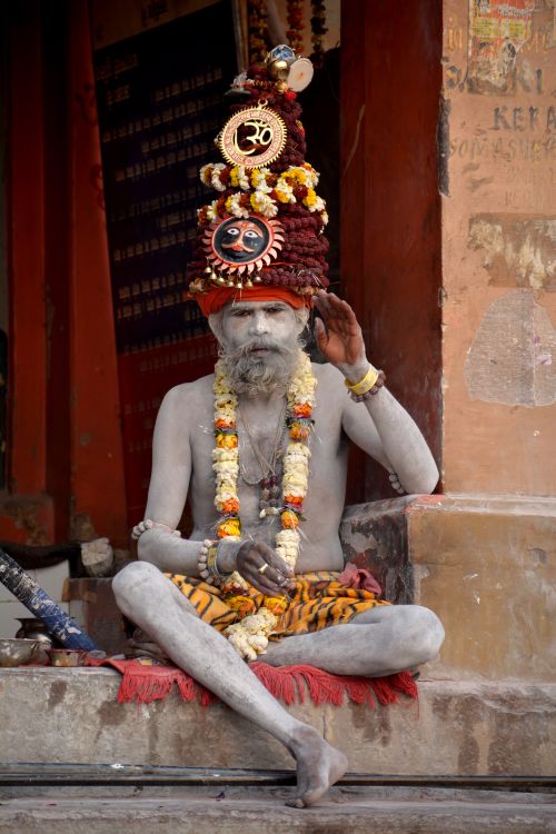 Free Aghori Sadhu @ Manikarnika Ghat Stock Photo