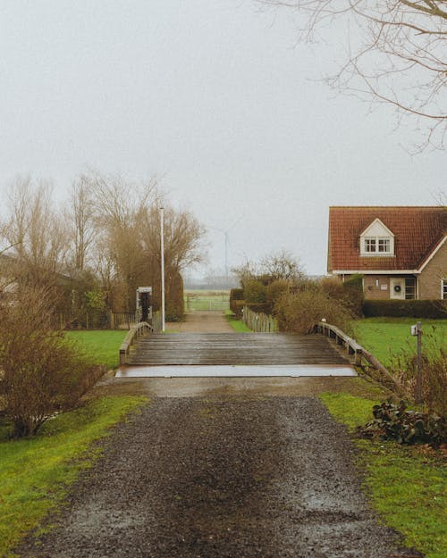 Wooden Bridge in Village