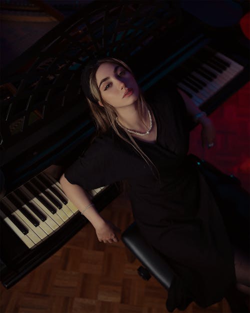 Pianist in Black Dress