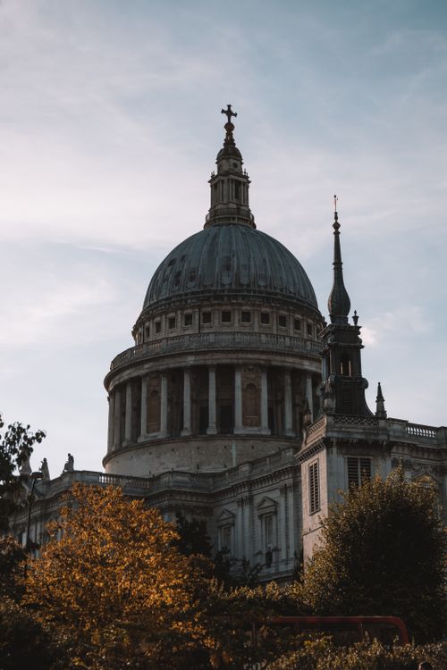 Free A captivating view of St. Paul's Cathedral in London, showcasing its iconic dome with a soft evening sky. Stock Photo