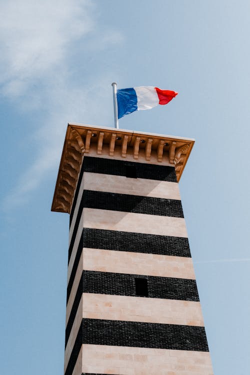 Flag of France on Tower