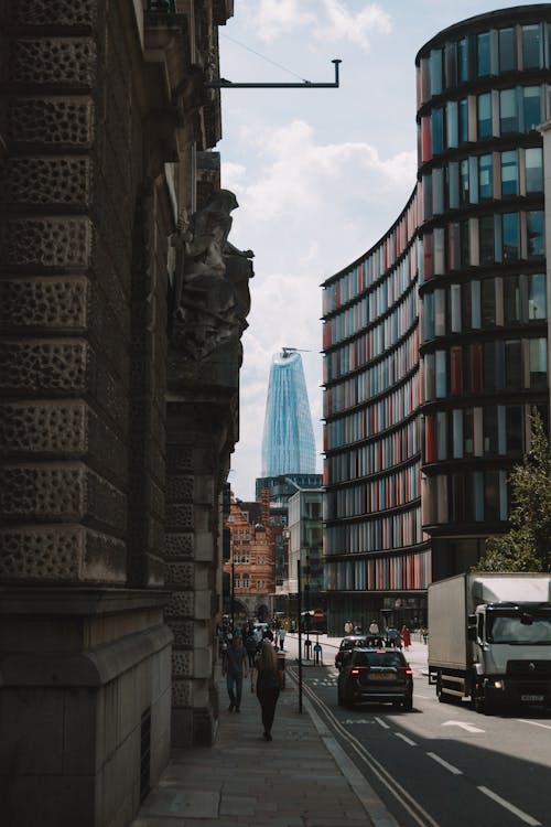 London City Street with Modern Architecture