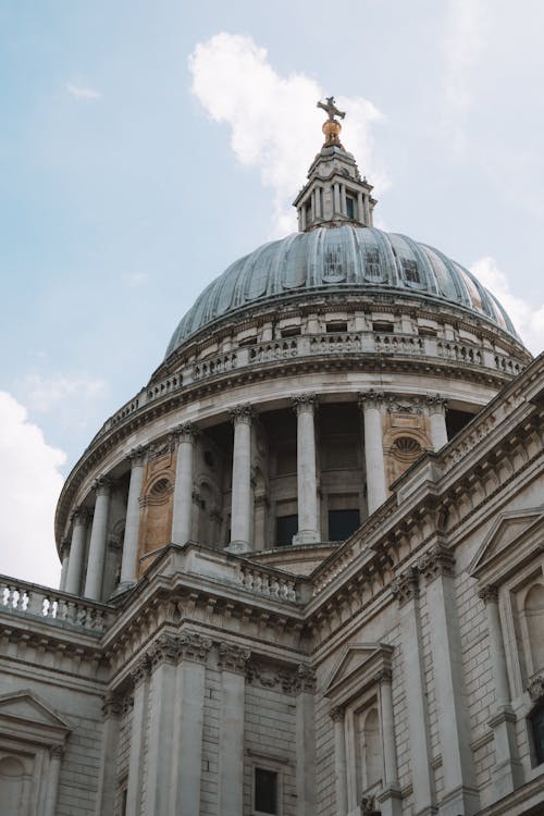 Low Angle Shot of the St. Pauls Cathedrals Dome