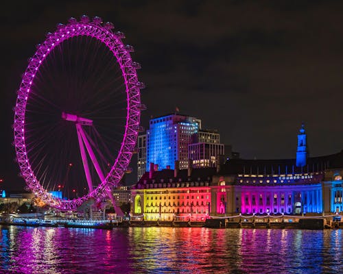 London Eye Illuminated at Night