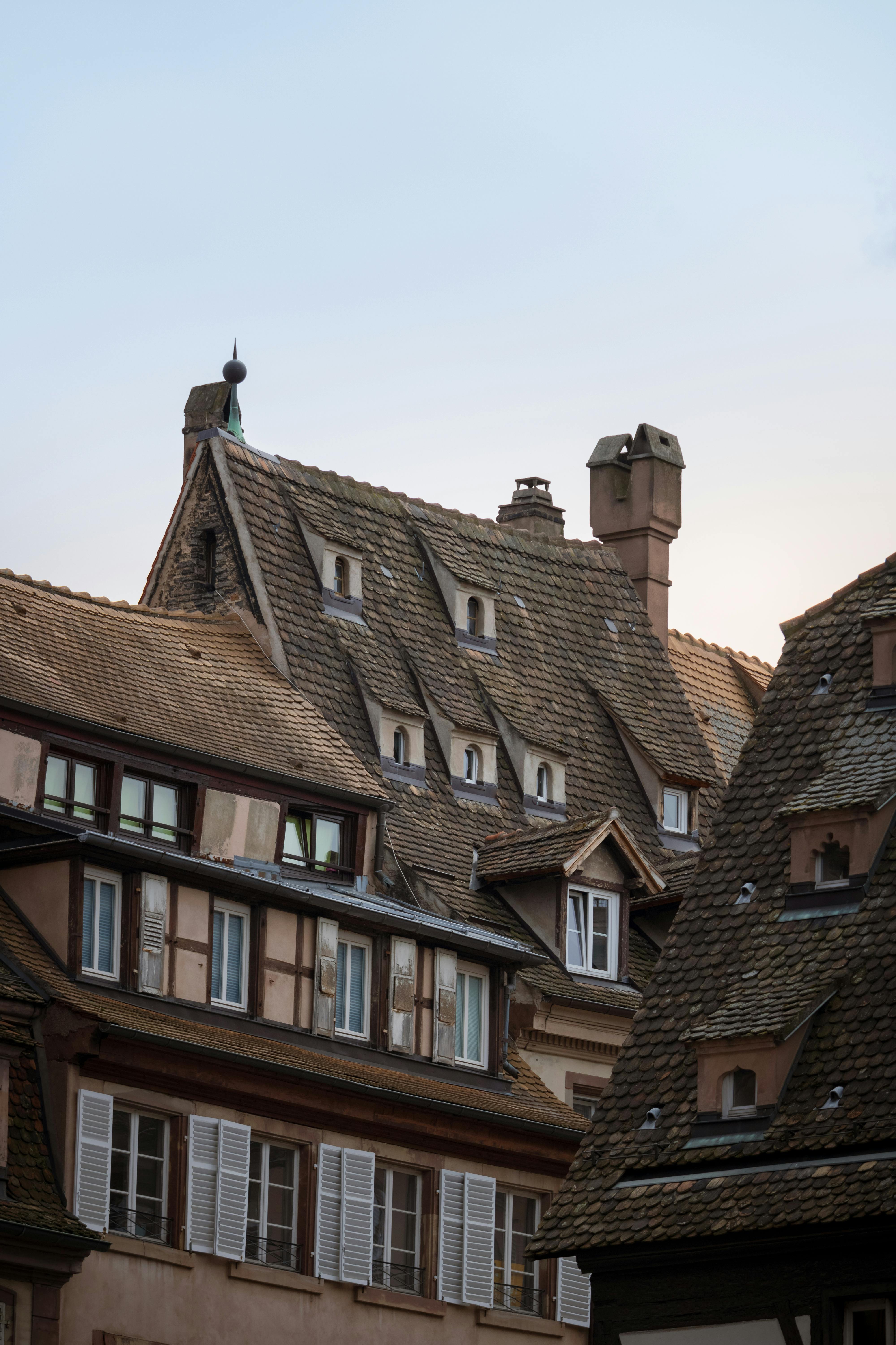 roofs of old buildings in strasbourg france