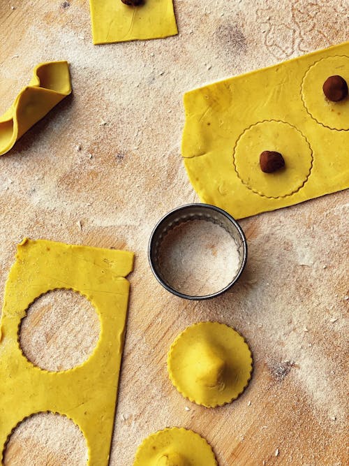 Pasta Making in Overhead View