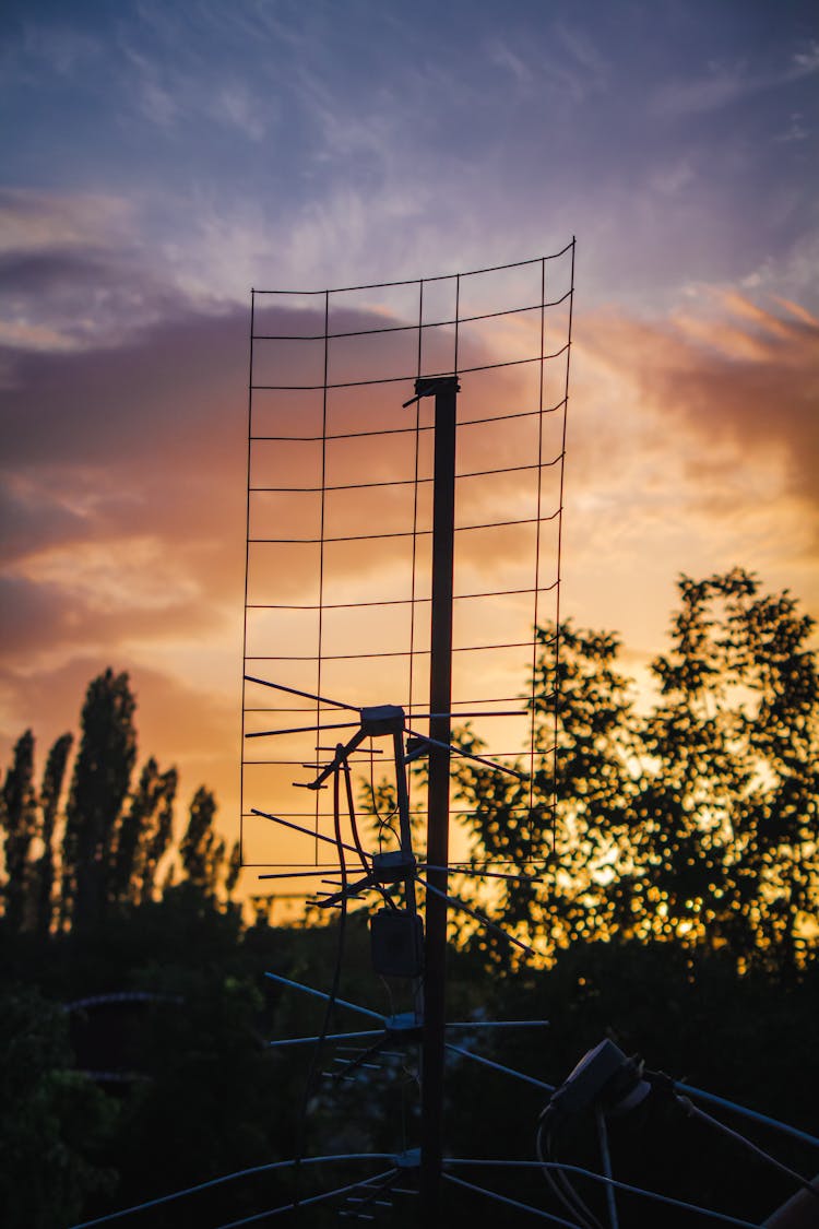 TV Antenna At Dusk