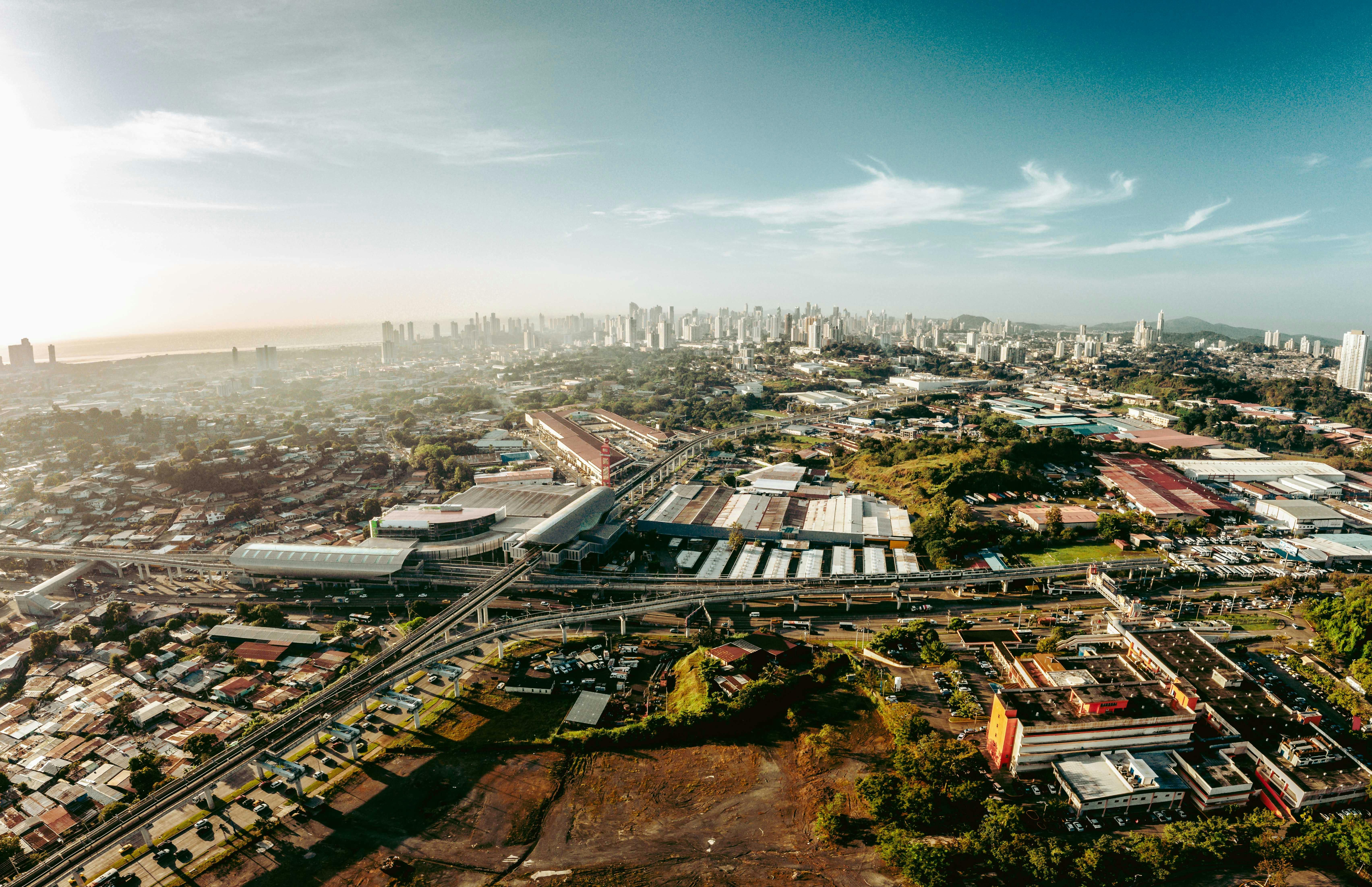 Aerial view of Panama City's eastern urban districts — Costa del Este's master-planned community sits within Panama's metropolitan area along the Pacific corridor.