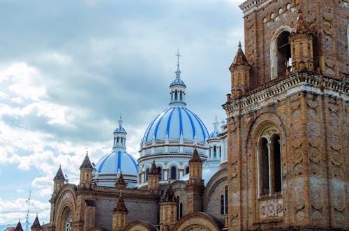 View of the Towers and Domes of the New Cathedral of Cuenca, Ecuador