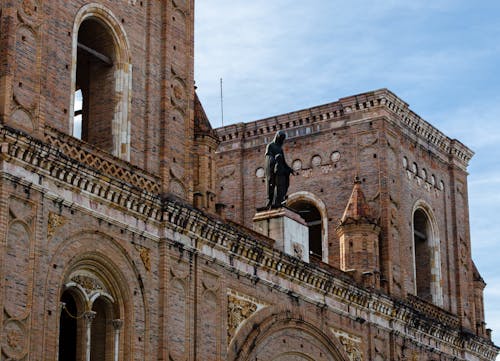 Close-up of the Facade of the New Cathedral of Cuenca in Ecuador