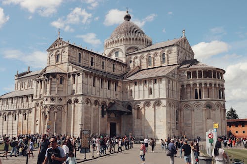 Free Crowd of Visitors at the Medieval Pisa Cathedral Stock Photo