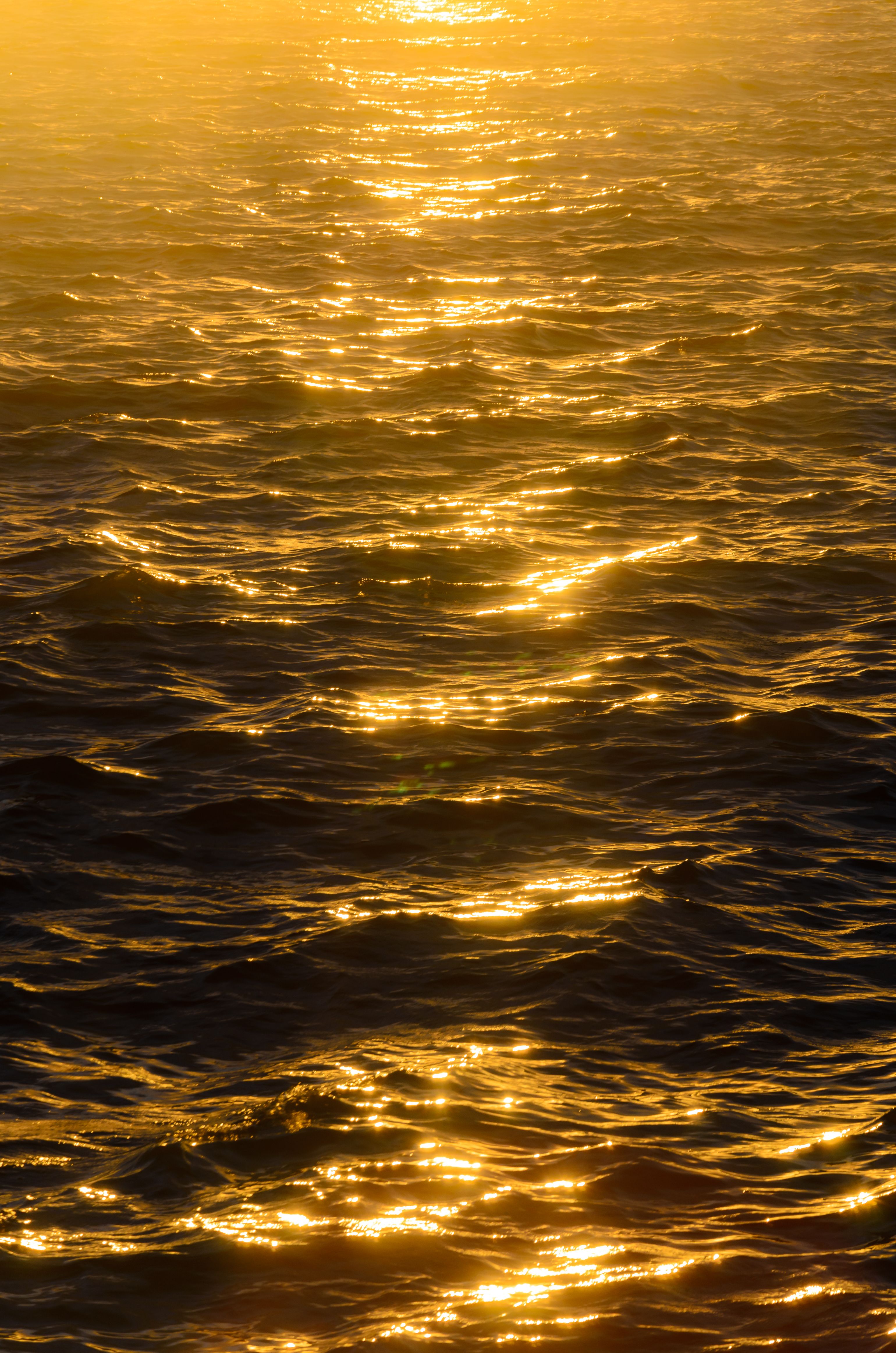 Close-up of the Sea Surface Reflecting the Sunset Light · Free Stock Photo