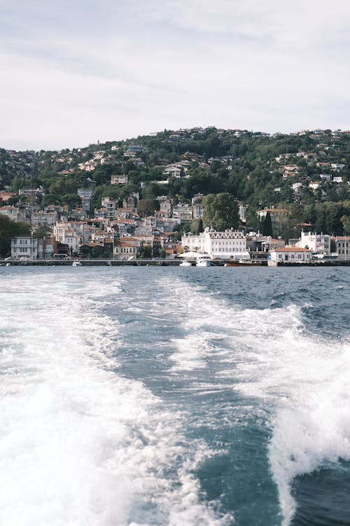 Trail of Ship Sailing on Bosporus Strait