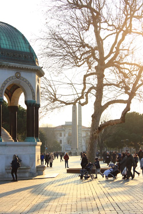 Crowd of Tourists at Sultanahmet Square in Istanbul