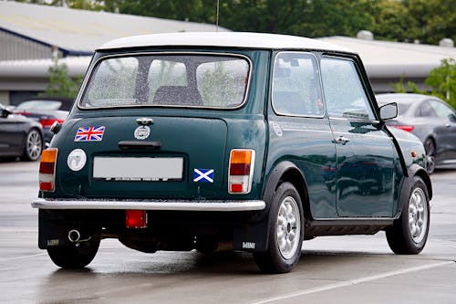 Vintage Mini Cooper on a Street 