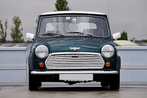 Vintage Mini Cooper on a Street 