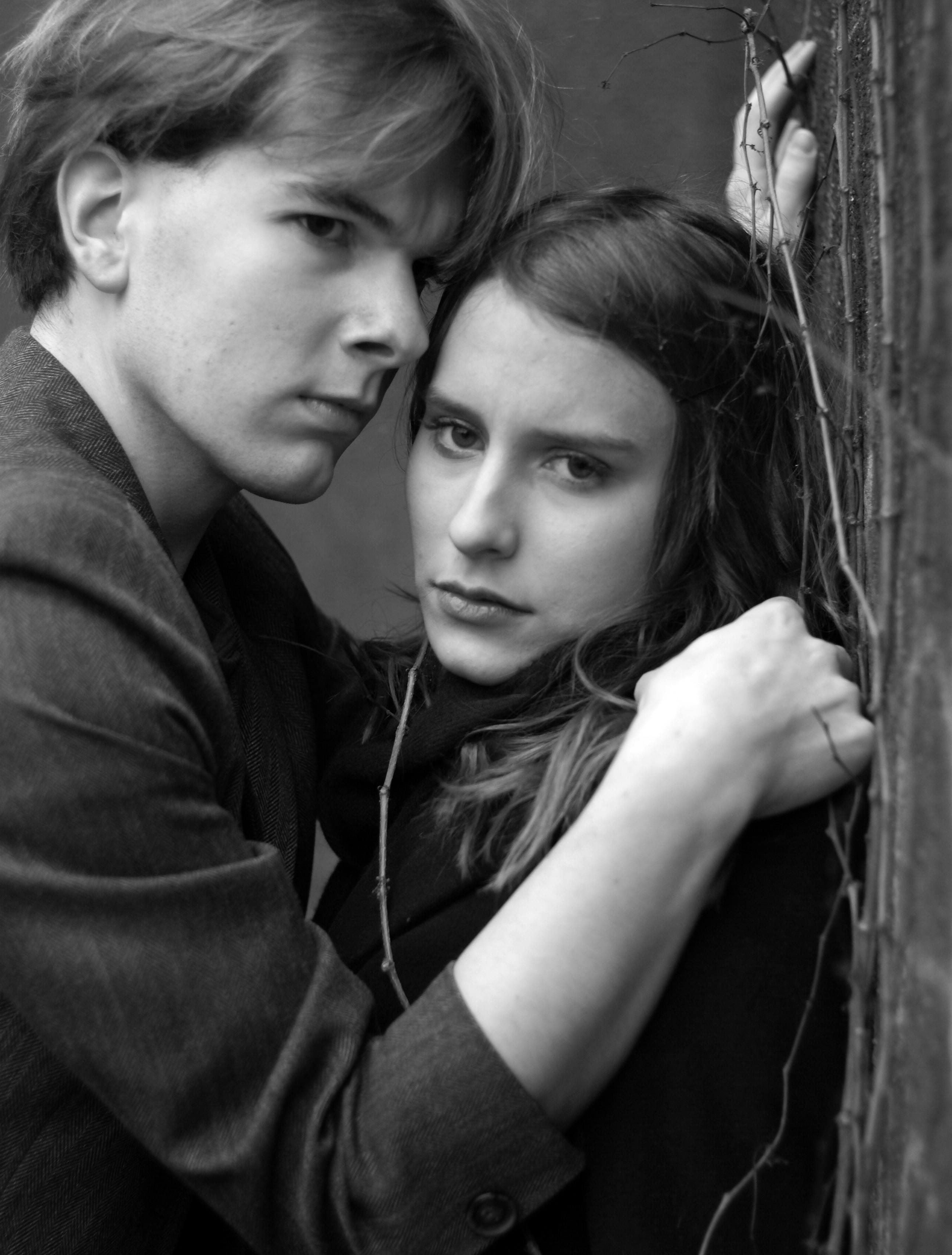 Portrait of a Couple in Black and White · Free Stock Photo