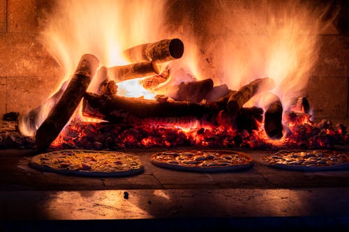 壁爐, 披薩, 火焰 的 免费素材图片
