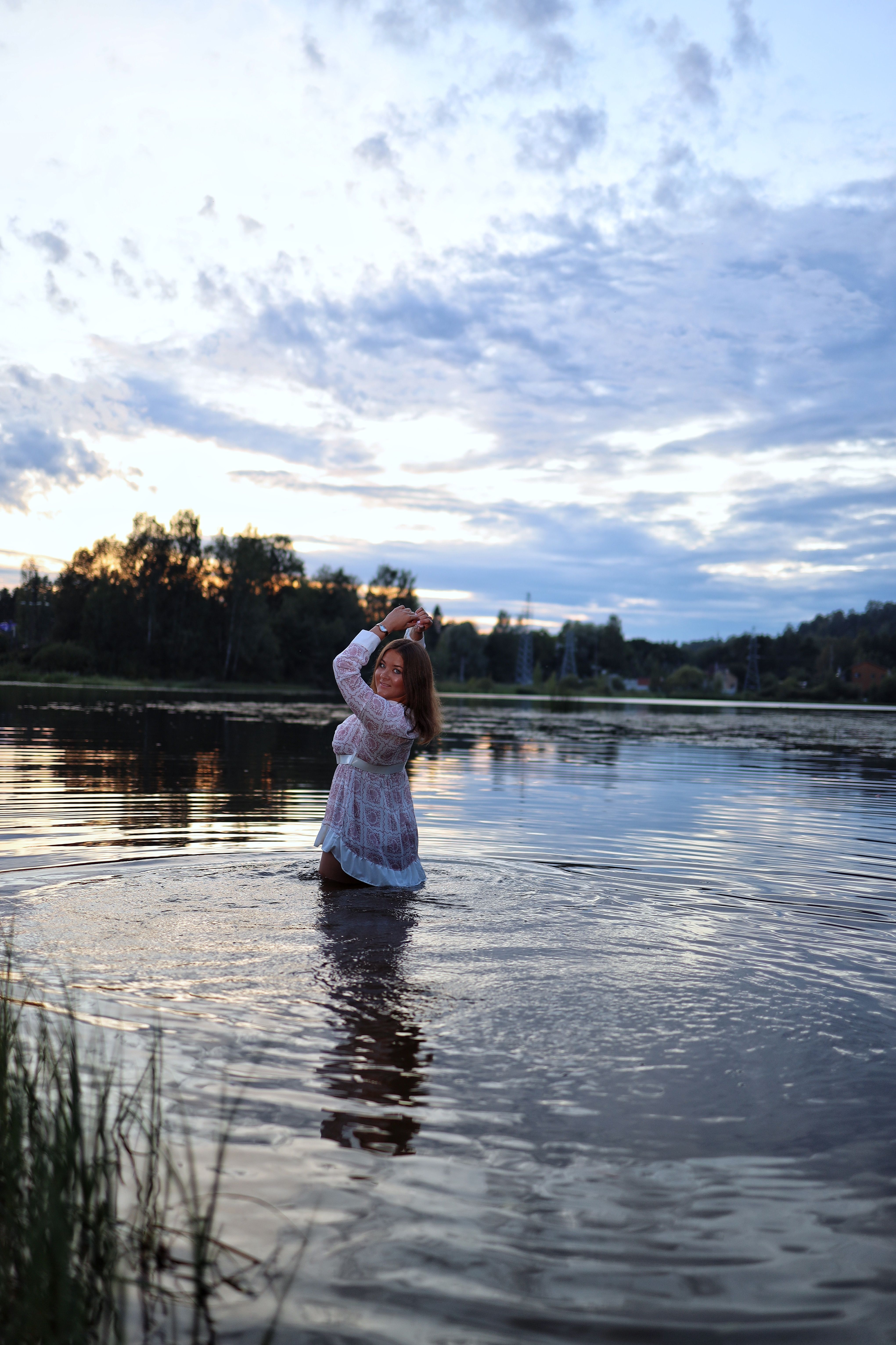Woman Posing in Dress by Lake · Free Stock Photo