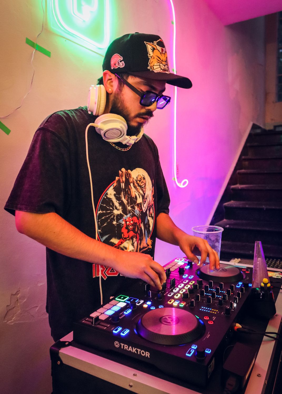 Dj Controller Graduation Cap DJ in Cap and Sunglasses · Free Stock Photo