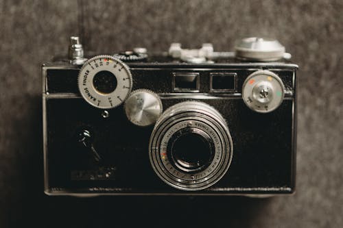 Fotobanka s bezplatnými fotkami na tému fotoaparát, fotografia, šedé pozadie