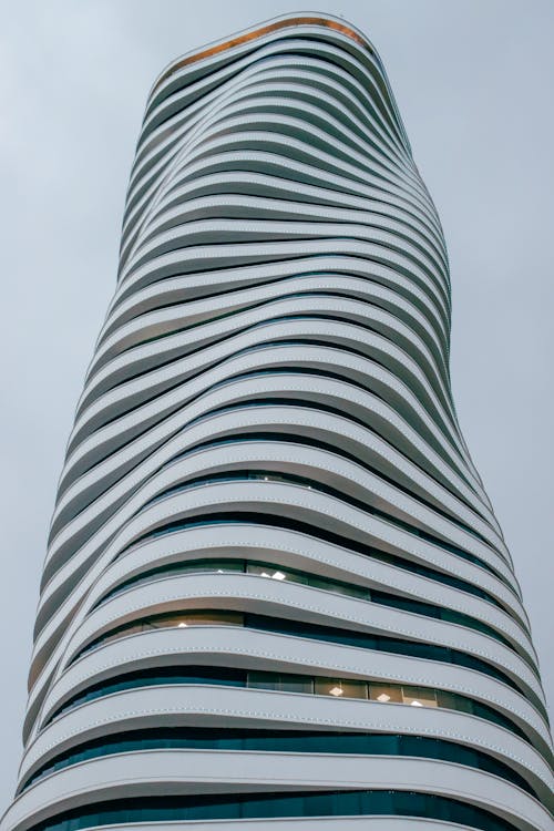 Bottom View of a Modern Skyscraper