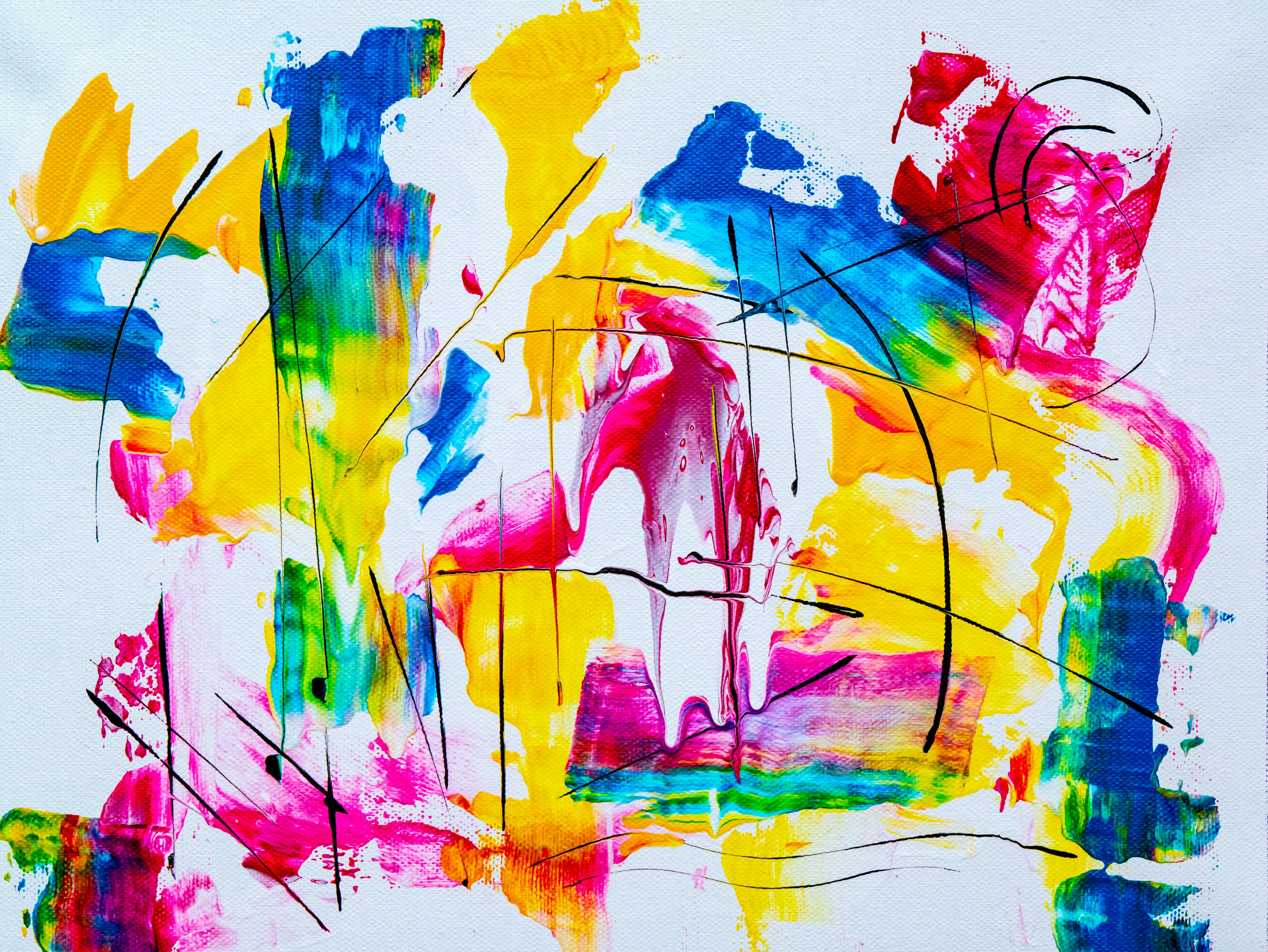 Photo Of Abstract Painting On Canvas Free Stock Photo