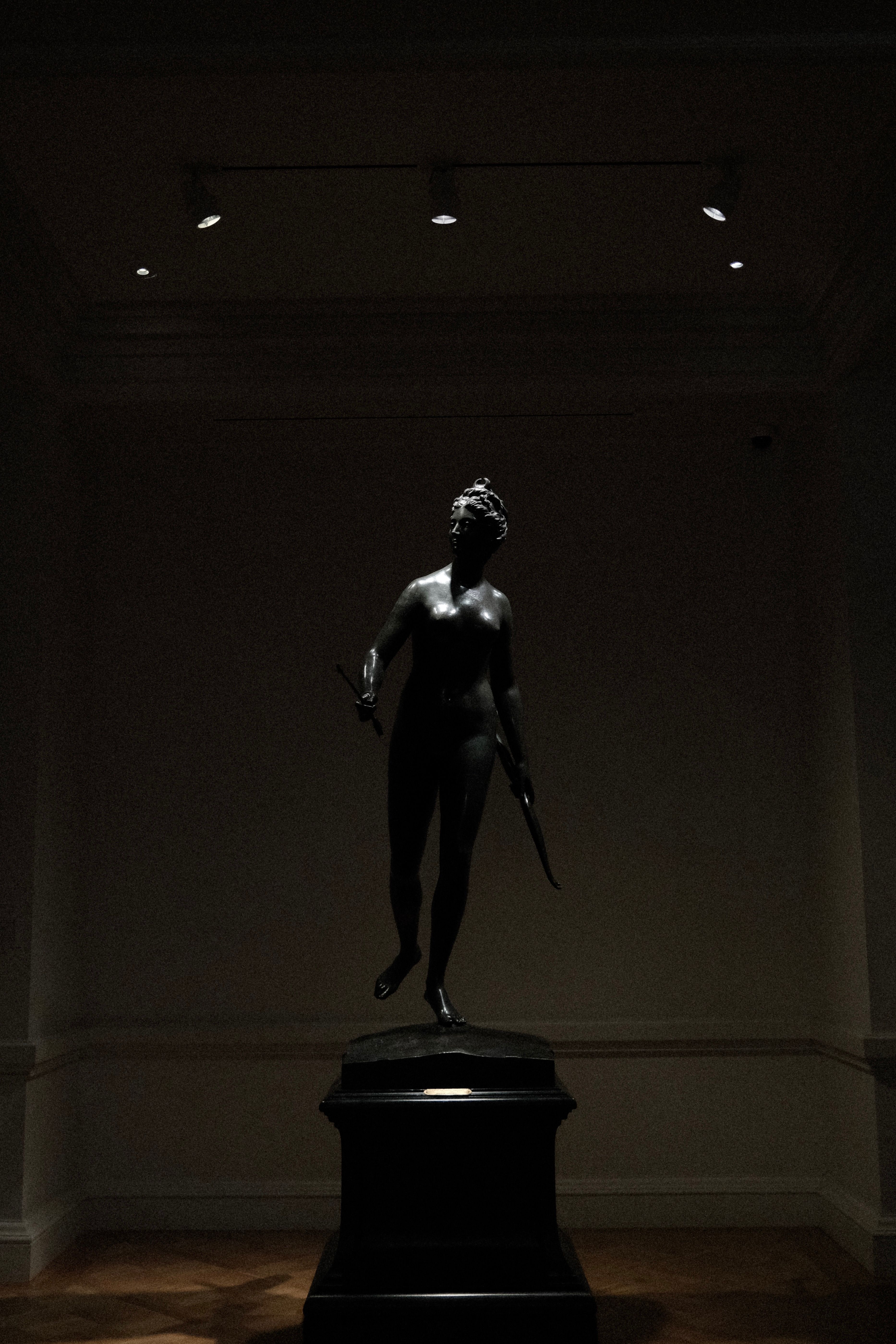 Statue of Standing Woman in Black Marble · Free Stock Photo