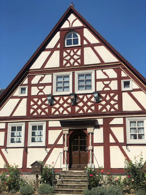 Facade of a Traditional Half Timbered House 