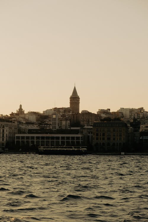 Galata Tower and Buildings on Coast of Istanbul