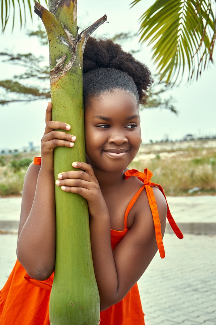 Smiling Woman In Red Sundress