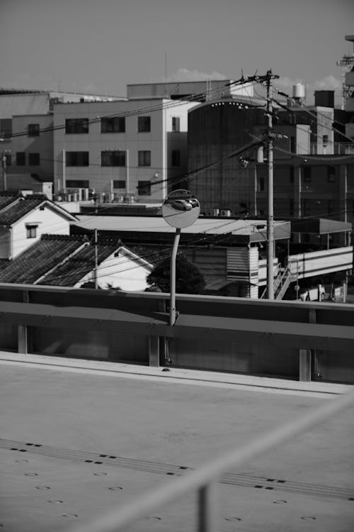 Mirror on Street in Black and White