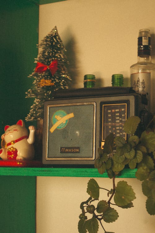 Vintage Radio on Shelf