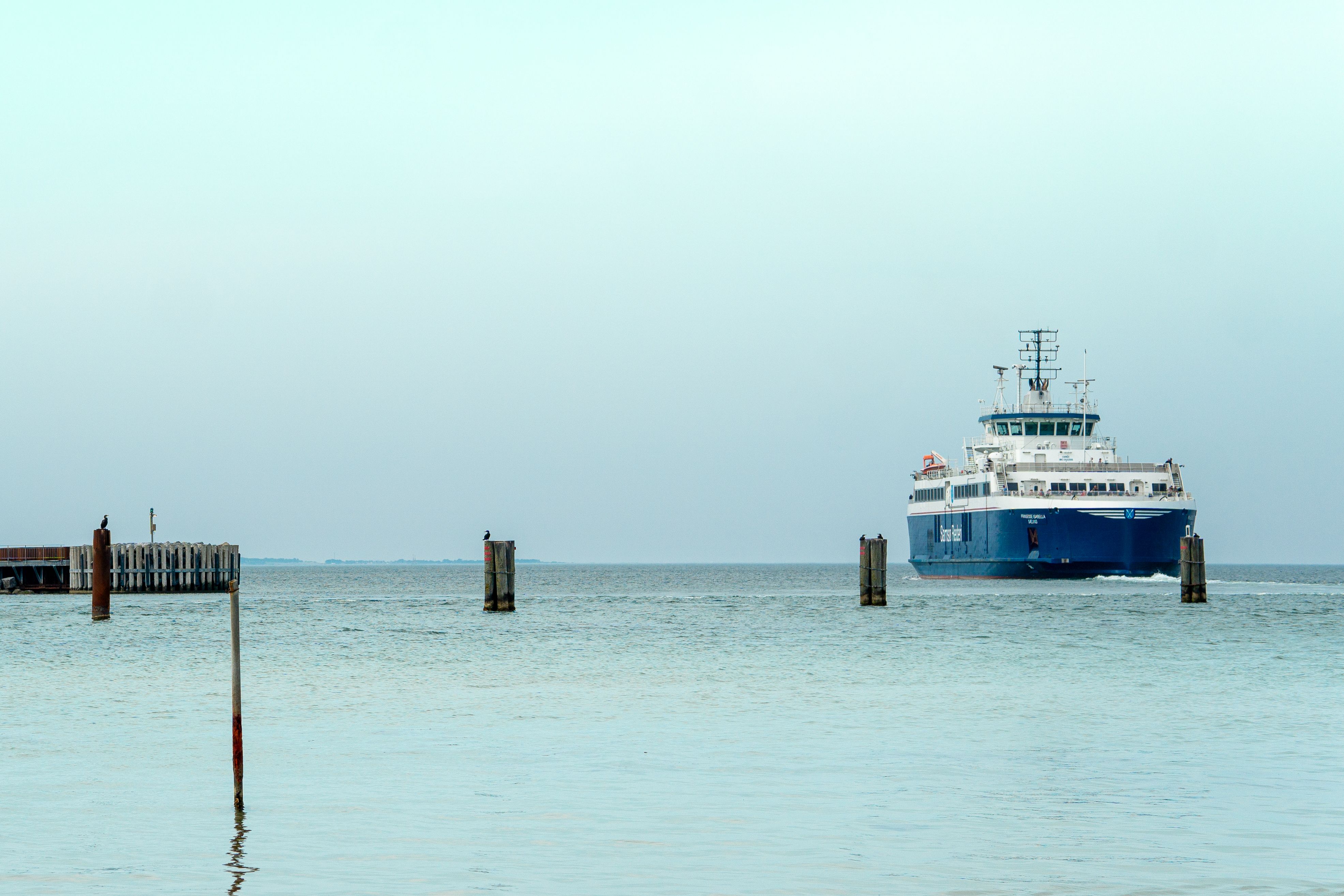 TS Laevad ferry crossing the Baltic Sea to Saaremaa island, Estonia