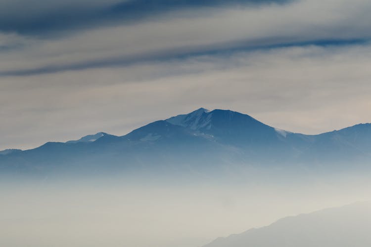 Andes Mountains In Fog