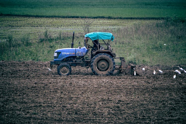 Tractor Plowing The Field