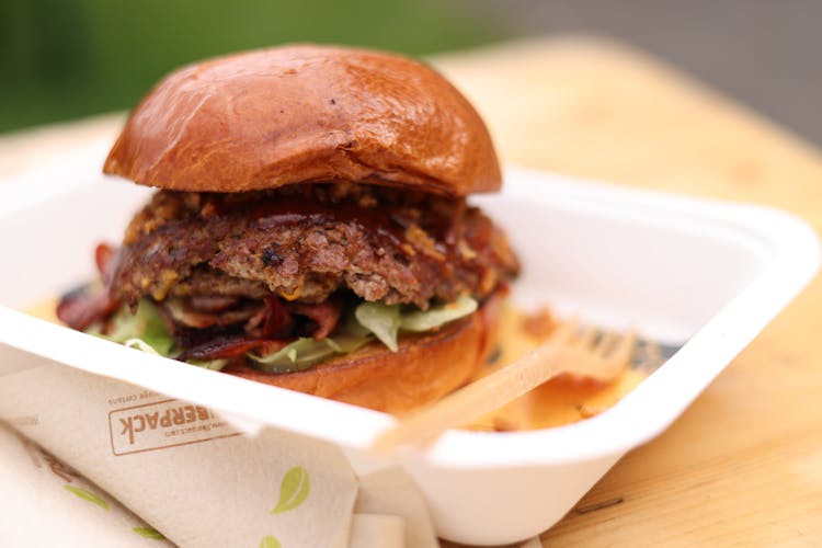 Close-up Of A Beef Burger 