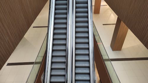 Empty Escalators in Shopping Mall