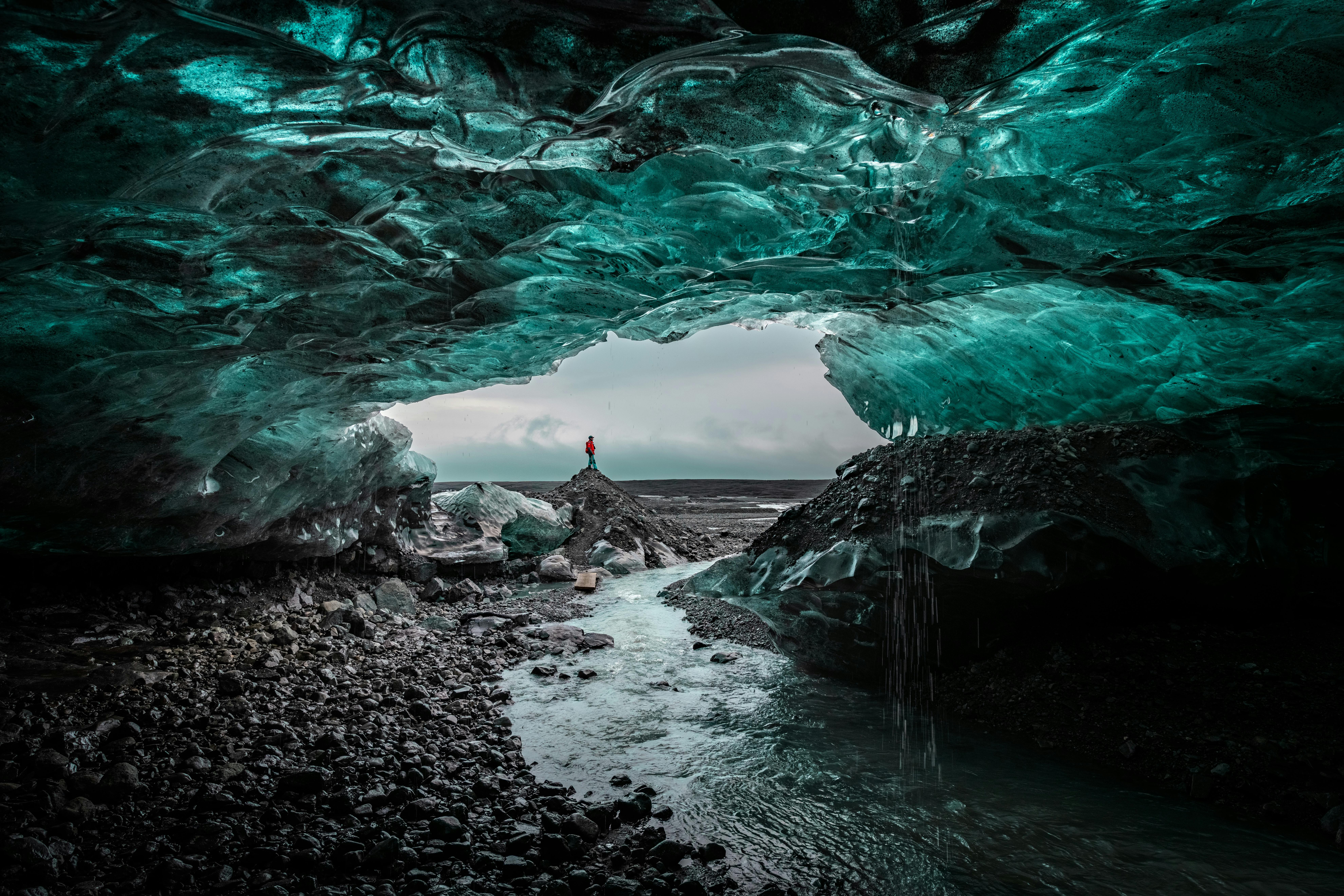 Turquoise ice cave Iceland — Vatnajökull glacier hike year-round + ice cave tours Nov-March + crampons mandatory