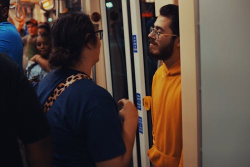 People on Metro Train